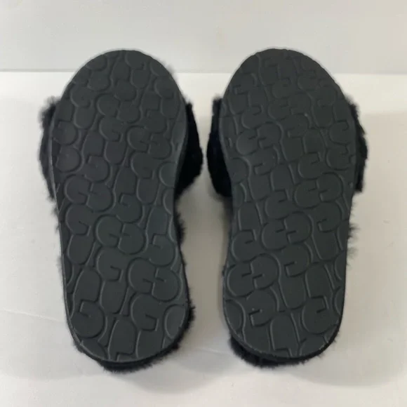 UGG Fluff Slide II Sheepskin Black Slide Slipper - Picture 6 of 11